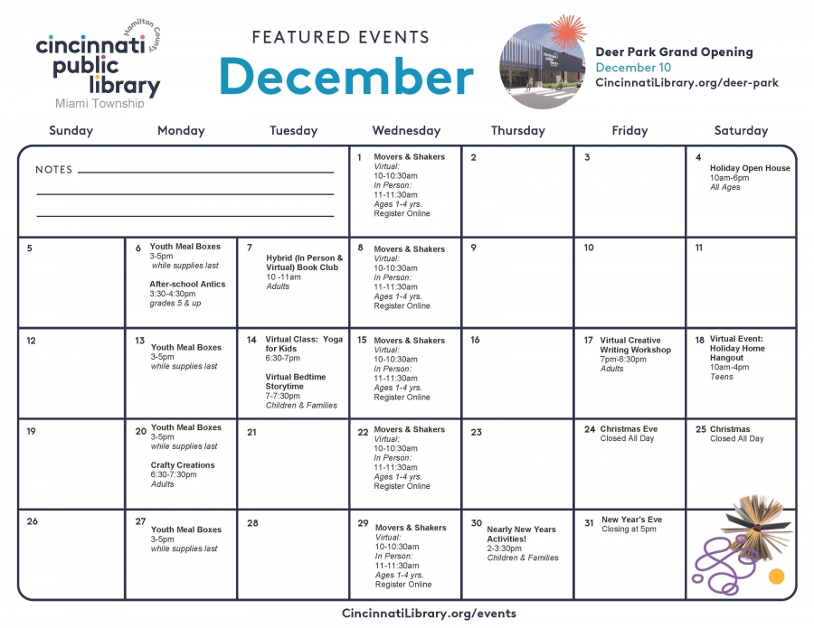 Library events in December